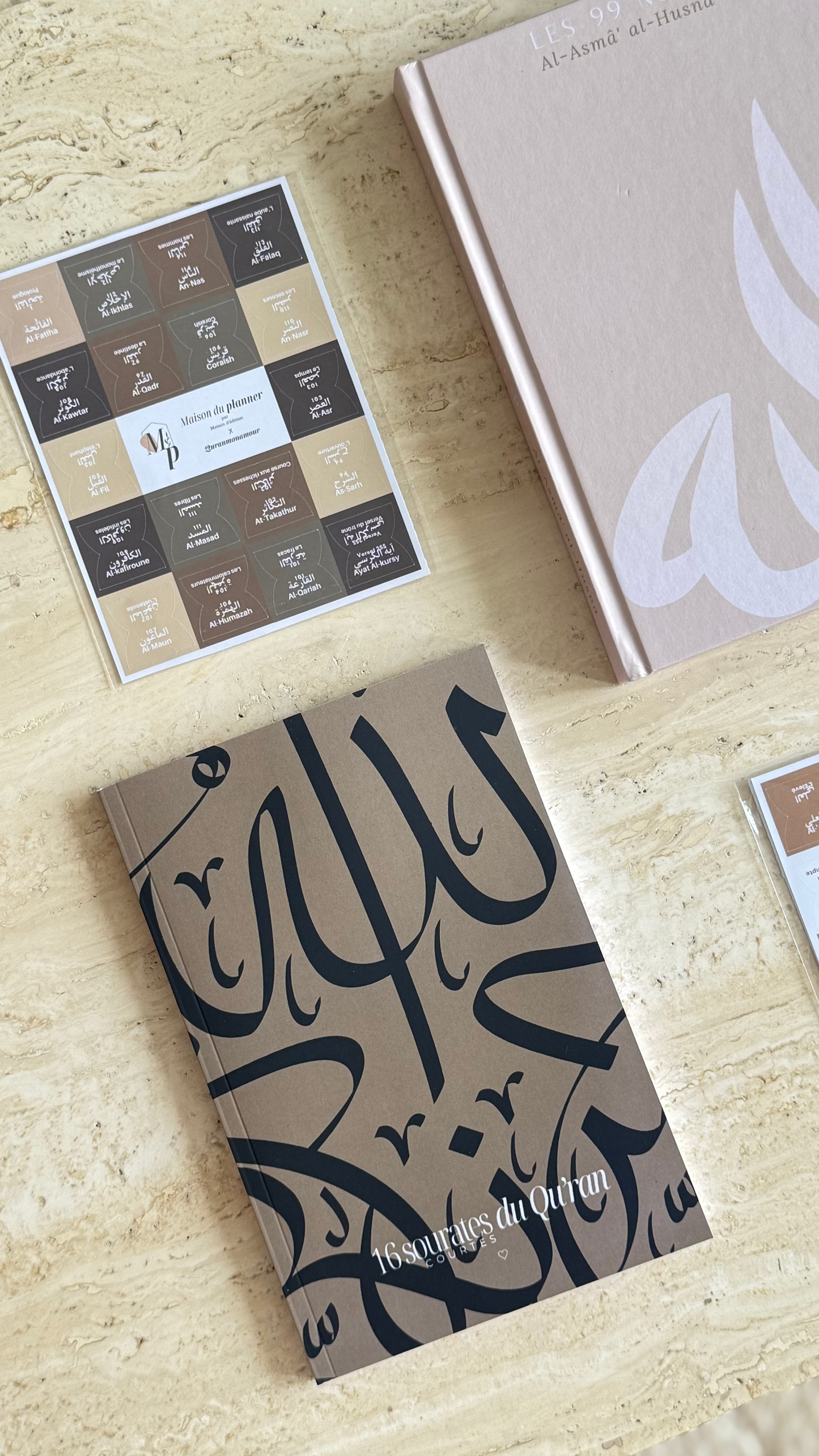 Onglets Les 16 courtes sourates du Qu'ran