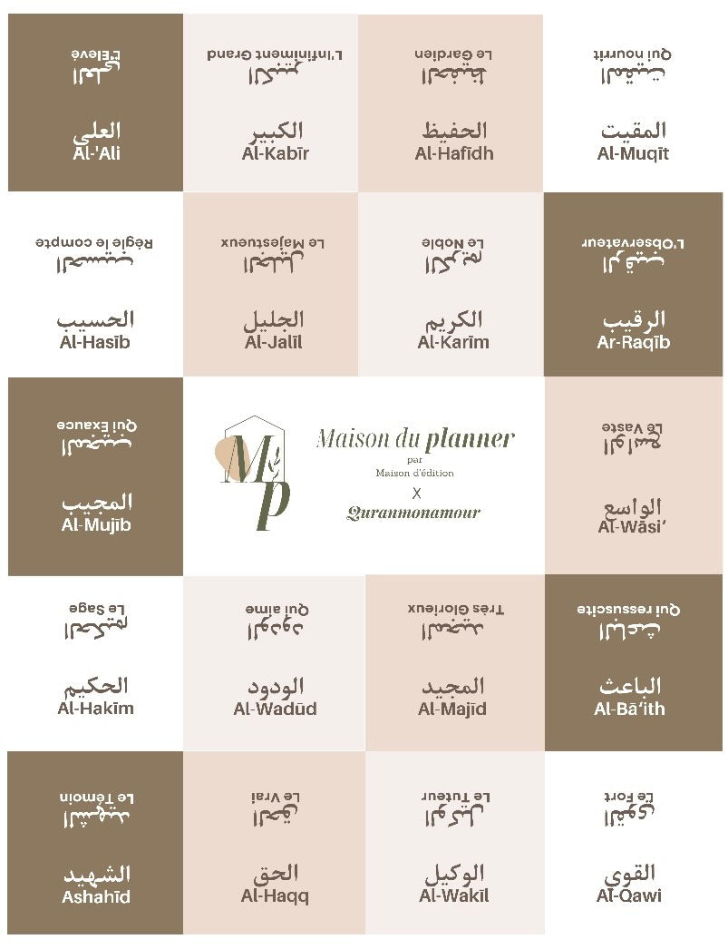 Onglets Les 99 Noms d'Allah