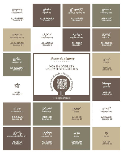 Onglets sourates du Qur'an - 114 onglets