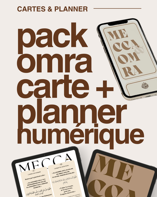 PACK OMRA NUMÉRIQUE - Cartes PDF à imprimer + Le Mecca et Medina Planner