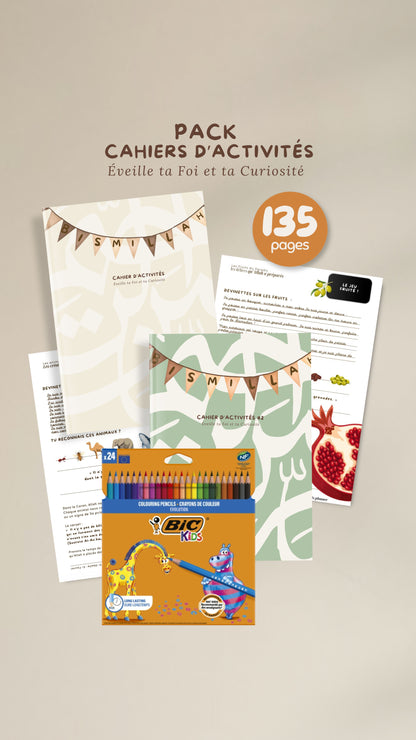 Coffret Cahiers d’Activités 1 & 2 + crayons de couleur