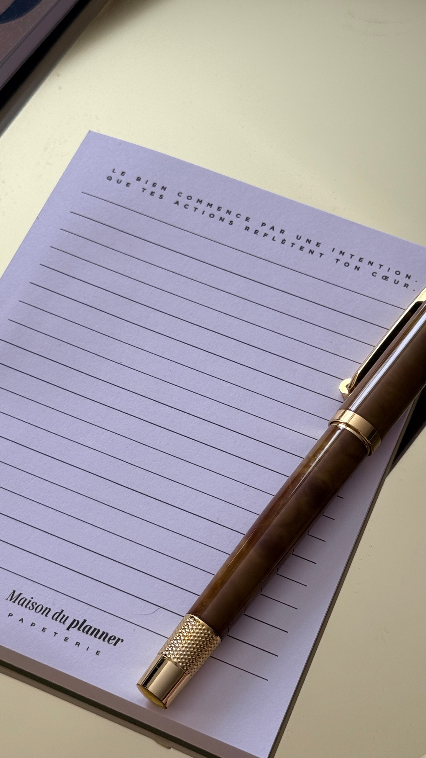 Bloc-notes « Le bien commence par une intention »