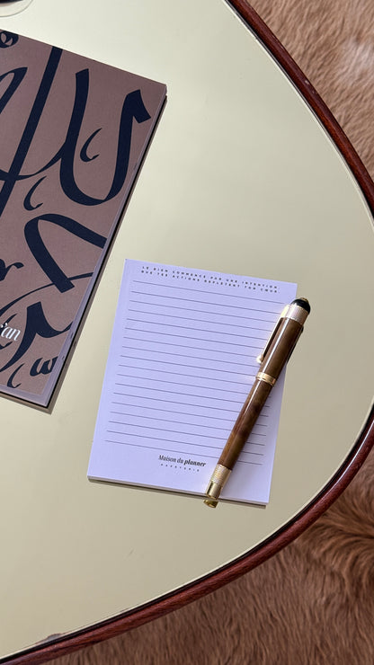 Bloc-notes « Le bien commence par une intention »